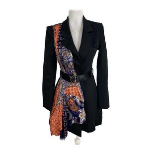L’atiste Black Scarf Belted Blazer Dress Size Medium